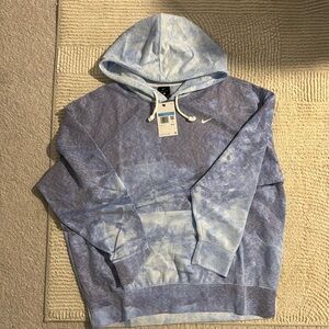 Nike drifit blue tie dye hoodie, size L